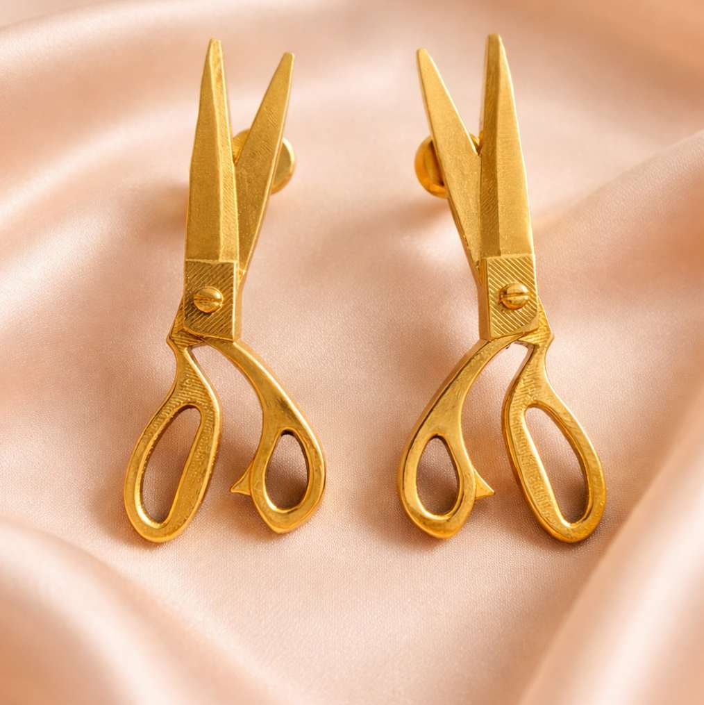 Golden Shear Studs ( artisan tailor earrings)