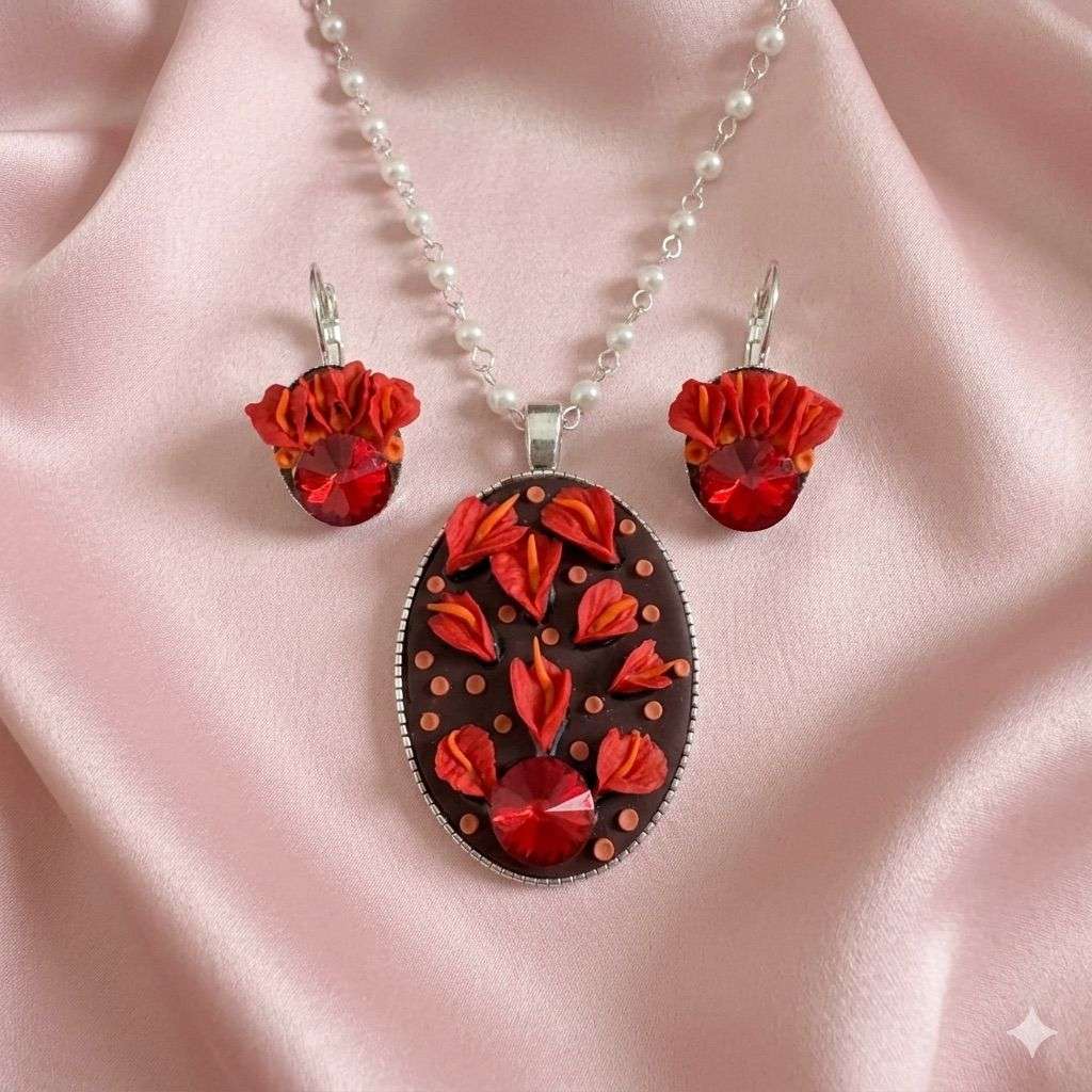 Polymer clay jewelry set
